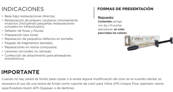 Vittra APS Unique Flow 2G – La Mejor Resina Fluida Unicromática para Restauraciones Dentales - Imagen 5