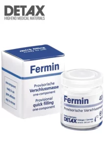 Cemento temporal Fermin DETAX en presentación de 40 gramos para obturaciones provisionales.
