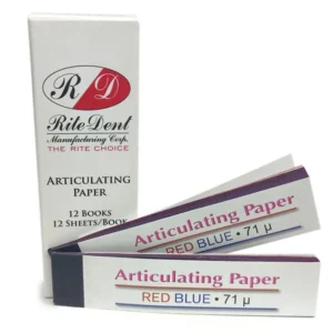 Papel articulador Rite Dent azul y rojo 12 books de 12 hojas para registro de contactos oclusales