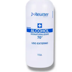 Alcohol Etílico Desnaturalizado 70° Reutter para desinfección de superficies y uso clínico